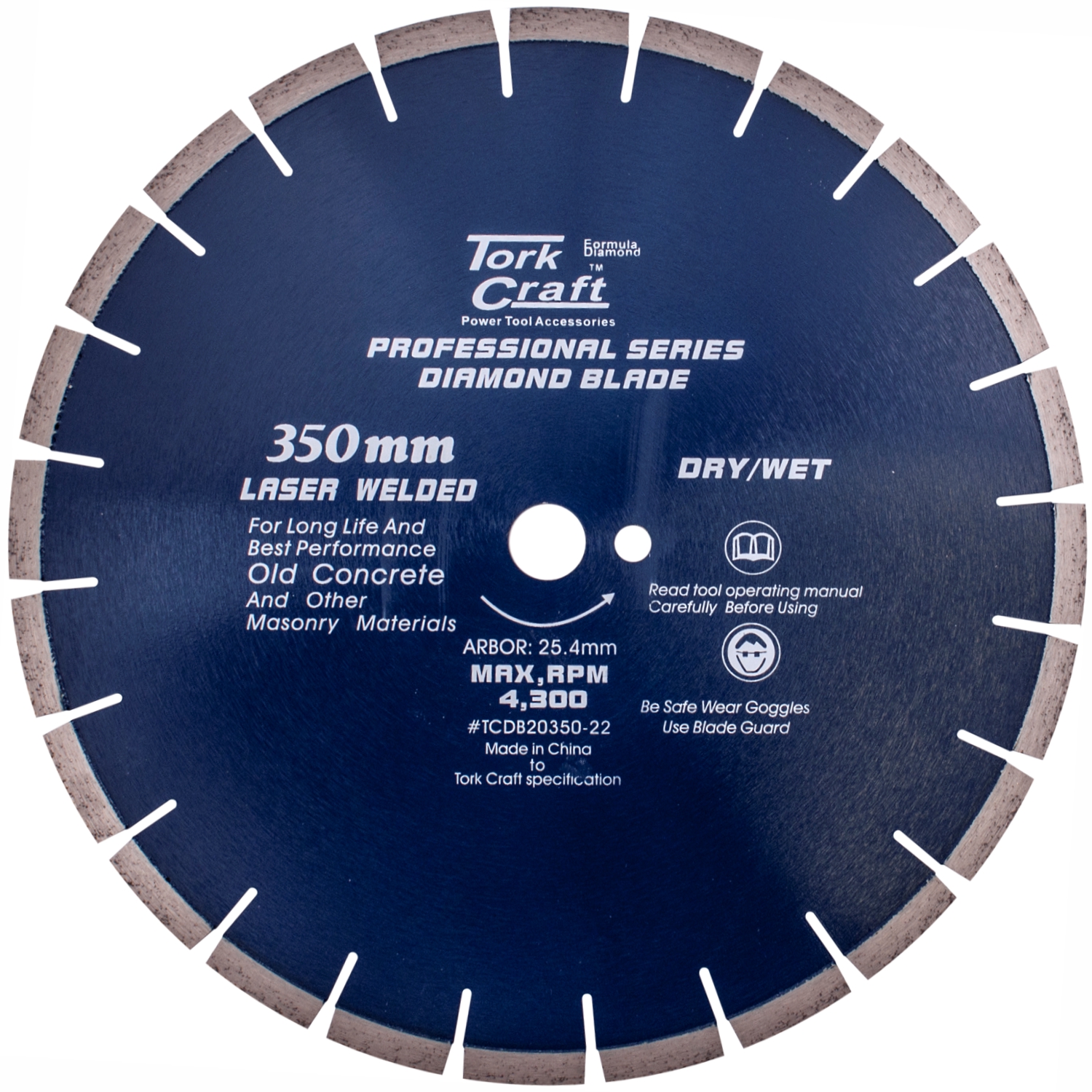 DIAMOND BLADE 350x25.4MM OLD CONCRETE LASER WELDED SEGMENTED