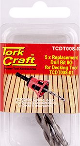 REPLACEMENT DRILL BITS 8G X 5PC FOR DECKING TOOL TCDT008-01