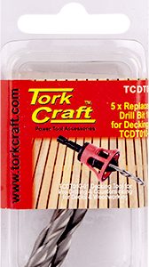 REPLACEMENT DRILL BITS 10G X 5PC FOR DECKING TOOL TCDT010-01