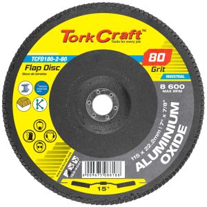 FLAP DISC 180MM 15 DEG.ANGLE 80GRIT A/O
