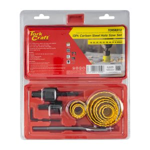 HOLESAW SET 13PCE IN CASE CARBON STEEL