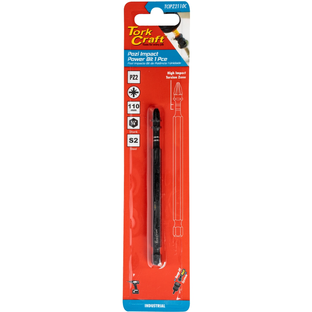 IMPACT PZ2 X 110MM POWER BIT 1PC CARDED