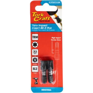 TORX TX 50 IMPACT INSERT BIT 25MM 2PC CARDED