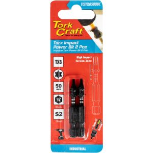 TORX TX 8 IMPACT POWER BIT 50MM 2PC CARDED