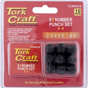 NUMBER PUNCH SET 10MM (0-9MM) BLACK FINISH