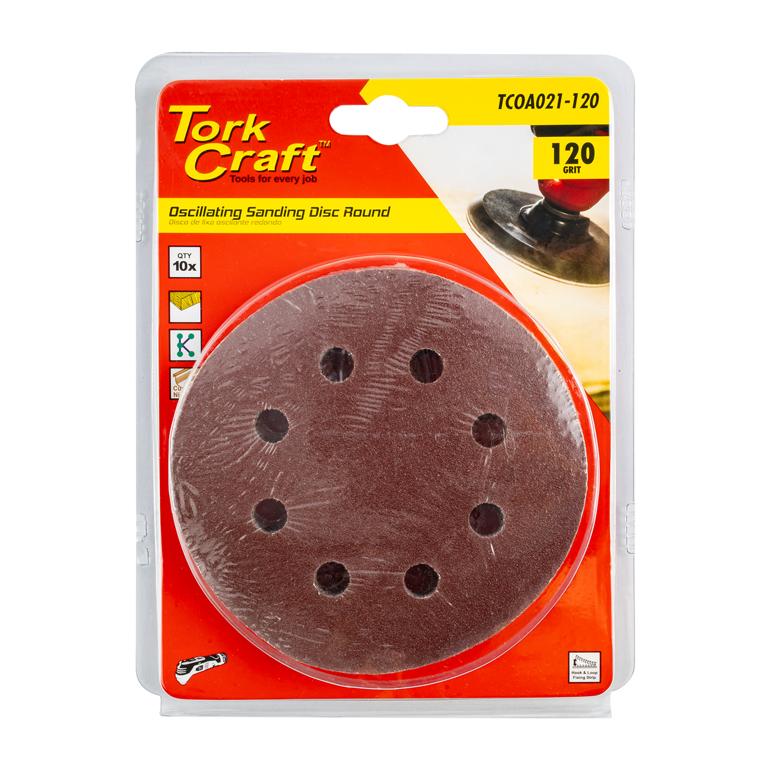 OSCILLATING SANDPAPER A/O 115MM 10PC ROUND 120GRIT