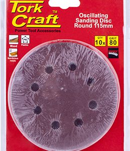 OSCILLATING SANDPAPER A/O 115MM 10PC ROUND 80GRIT