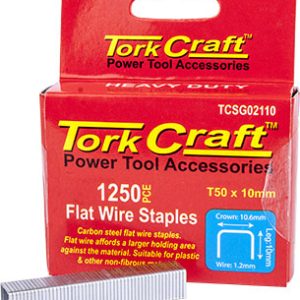 FLAT WIRE STAPLE 16G X10.6MM X 10MM T50 1250PC C/STEEL FOR TCSG0210
