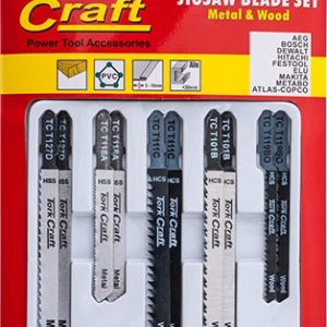 JIGSAW BLADE SET 10 PCE FOR METAL & WOOD T - SHANK