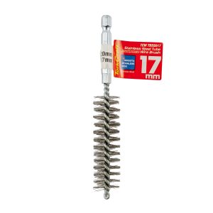 TUBE BRUSH 17MM X 120MM STAINLESS STEEL 6,35MM HEX SHANK