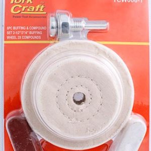 POLISHING BUFFING & COMPOUND DRILL SET 65 75 & 100mm BUFFING WHEELS