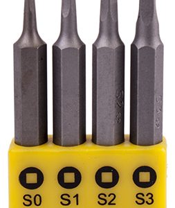 SCREWDRIVER BIT SET SQUARE RECESS 4PCE 50MM SQ0.1.2.3