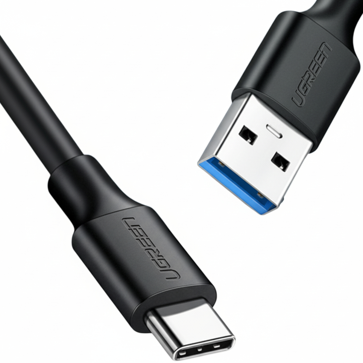 UGREEN Type-C to USB 3.0 Cable 1m – Fast Charging 3A, 5Gbps Sync – Black - Image 2