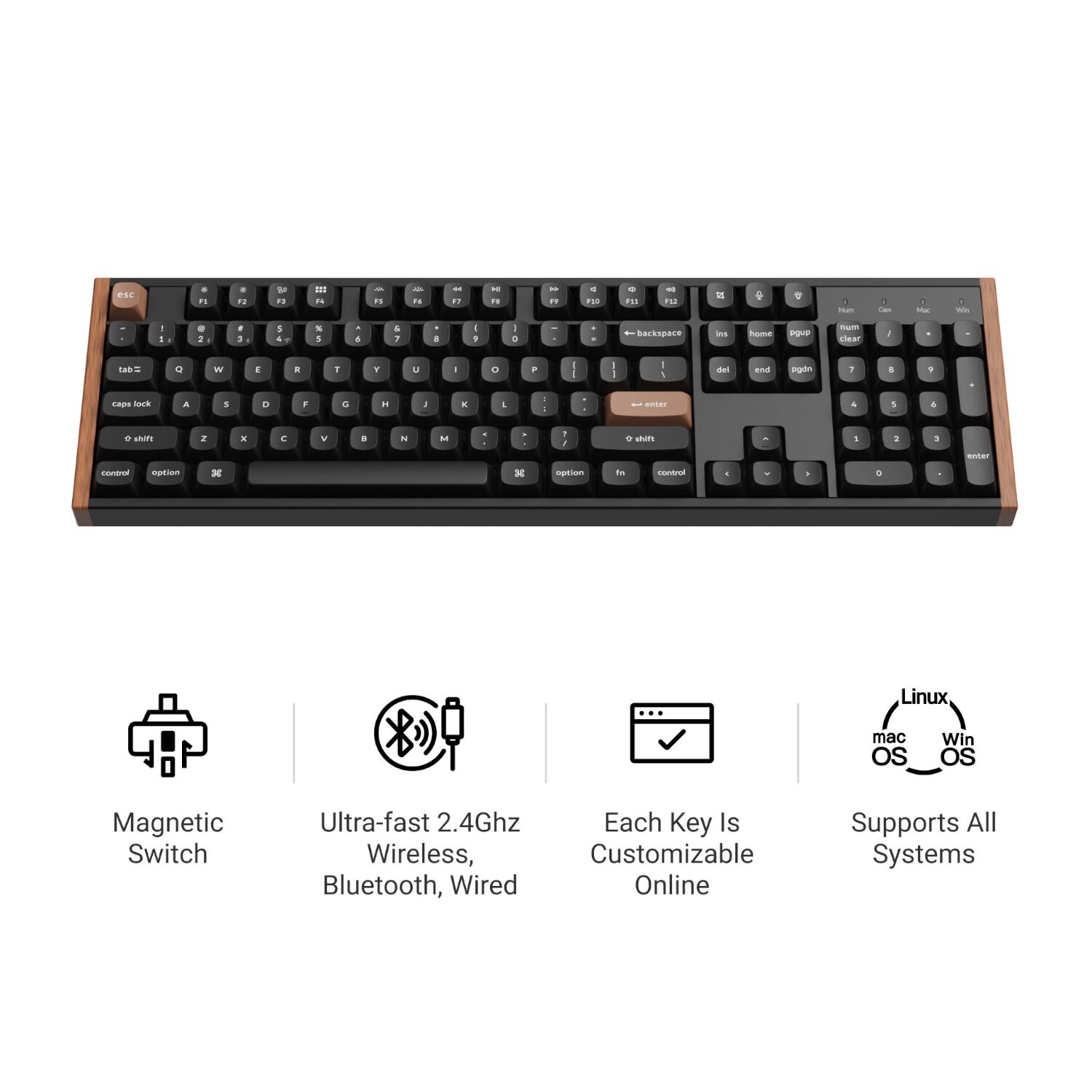 Keychron K10 HE 100% Wireless Magnetic Gaming Keyboard Nebula Switches – Black - Image 3