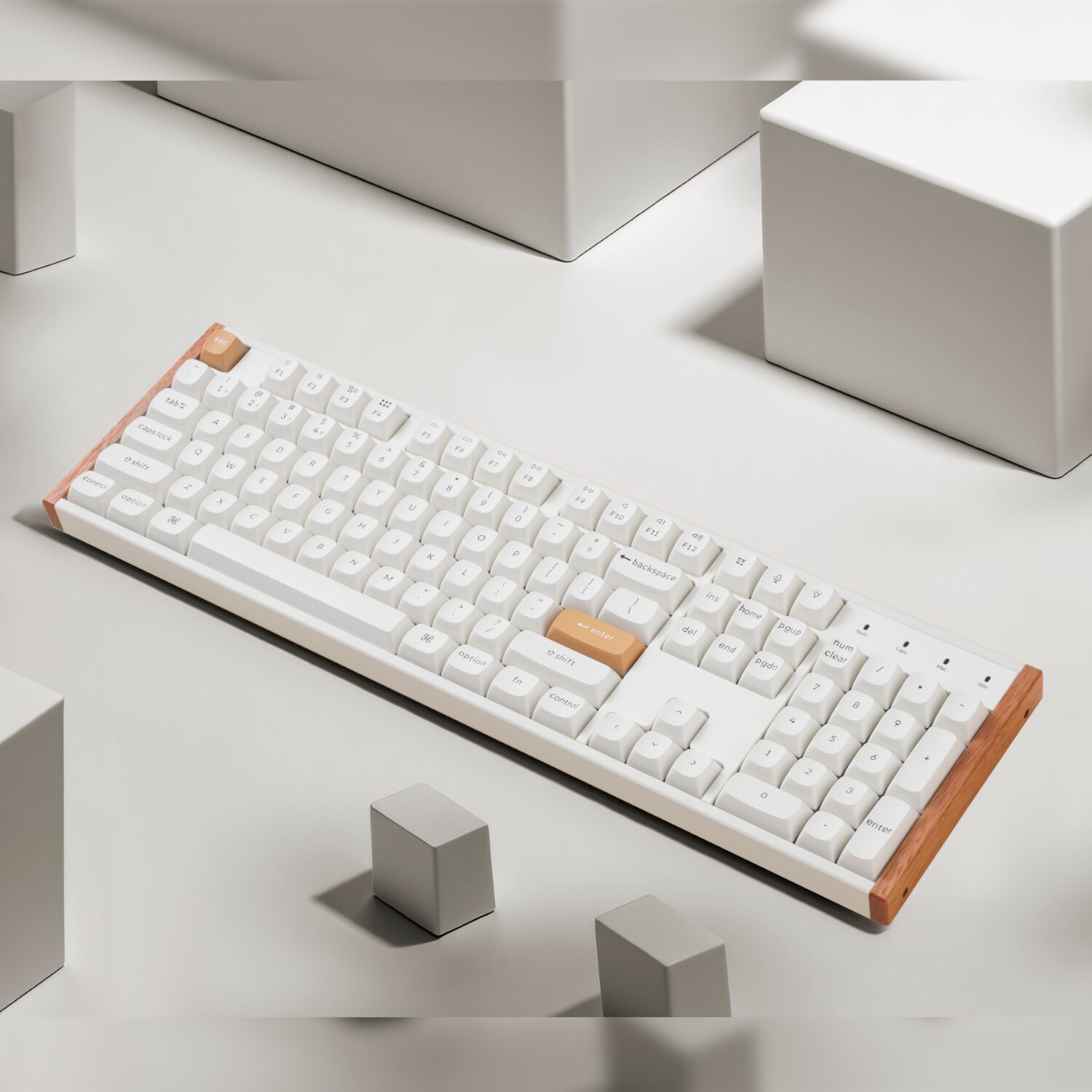 Keychron K10 HE Special Edition Full-size Hot-Swap Gateron Dbl-Rail Nebula Switch RGB Wireless Keyboard - White (Wood + Al) - Image 5