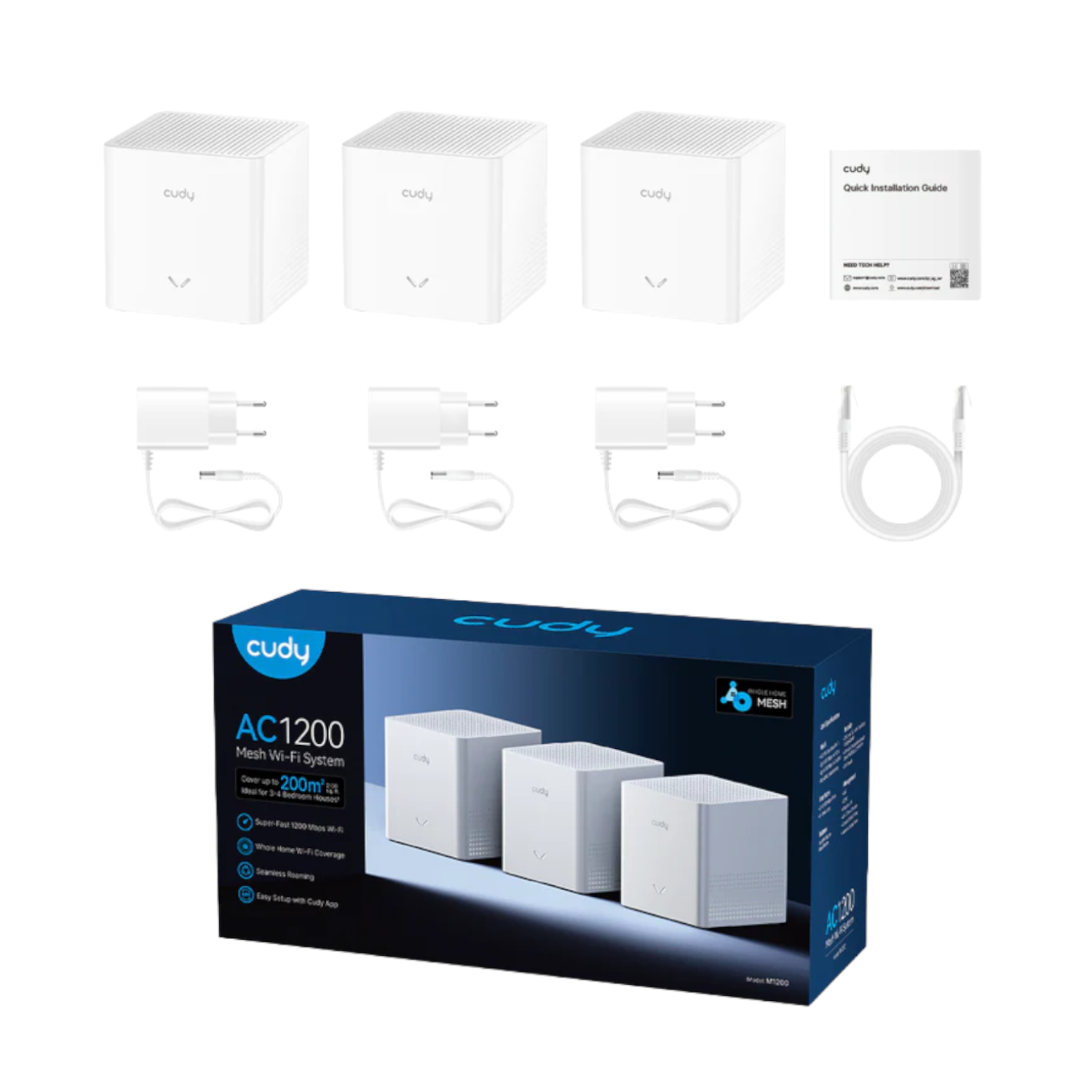 Cudy AC1200 Mesh Wi-Fi System (V2) - 3Pack - Image 4