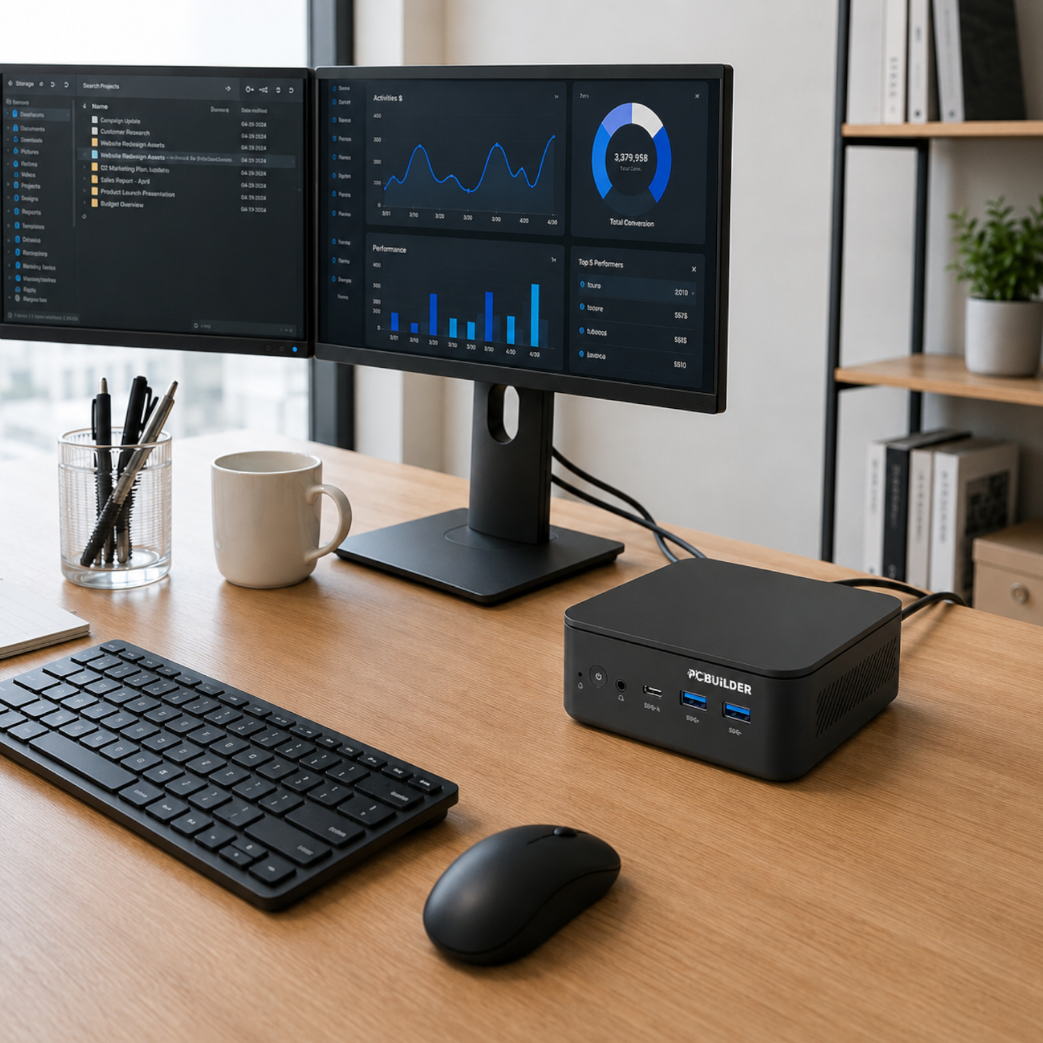 PCBuilder CUBE Intel Core 3-100U 16GB DDR5 512GB Windows 11 Pro Mini PC - Image 6