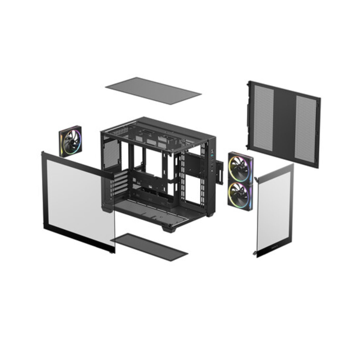 Deepcool CG330 3F Panoramic Dual-Chamber Micro-ATX Gaming Chassis - Black - Image 12