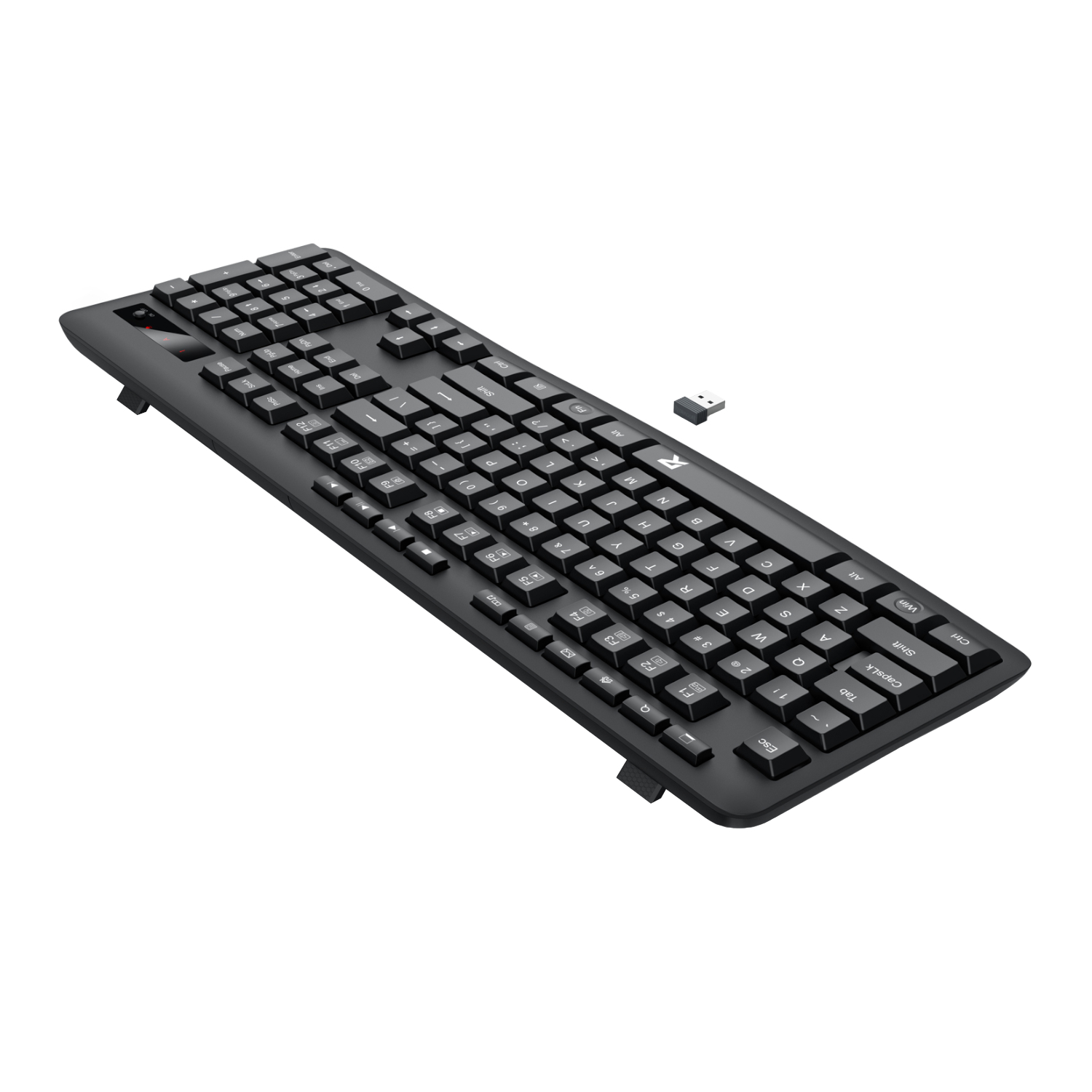 Redragon BK-7367 Full-size Ergonomic Wireless Membrane Office Keyboard - Black - Image 4
