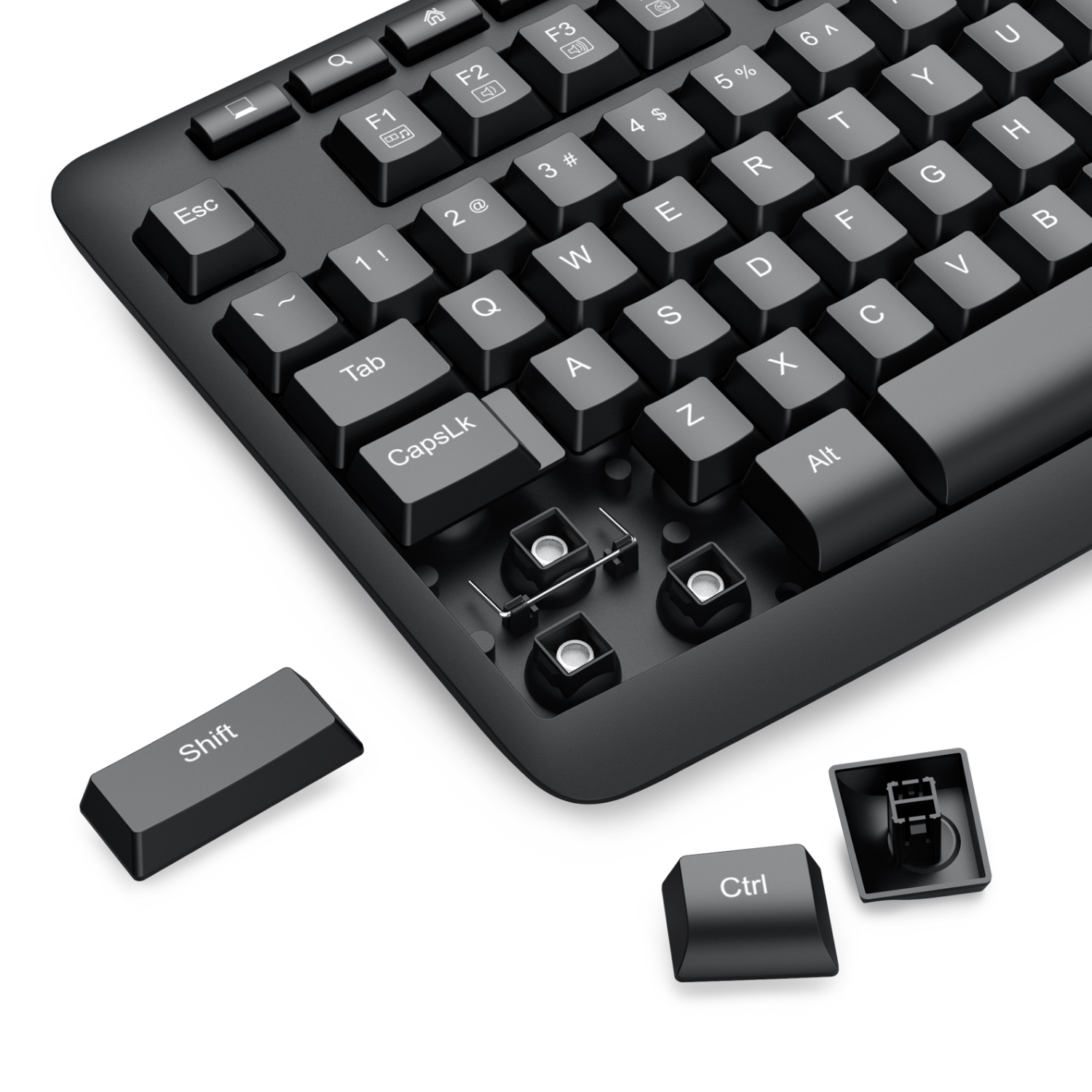 Redragon BK-7367 Full-size Ergonomic Wireless Membrane Office Keyboard - Black - Image 7
