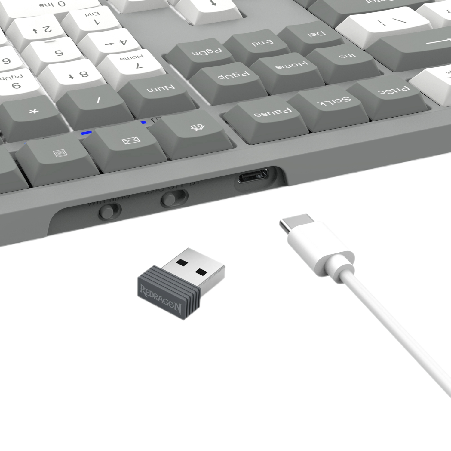 Redragon BK-7485 Wireless Office Keyboard - Grey - Image 7