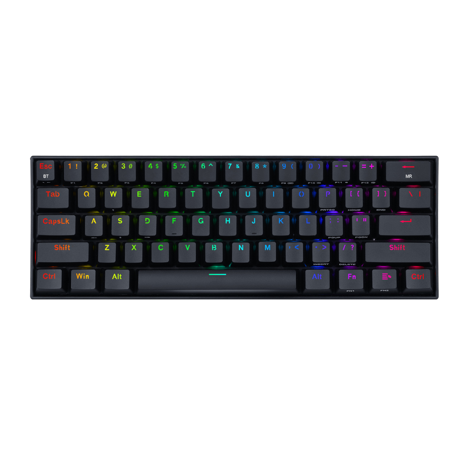 REDRAGON DRACONIC PRO Mechanical 61 Key|Bluetooth 5.0|RGB 9 Colour Modes|Rechargable Battery|Type-C Charging Cable Gaming Keyboard - Black - Image 2