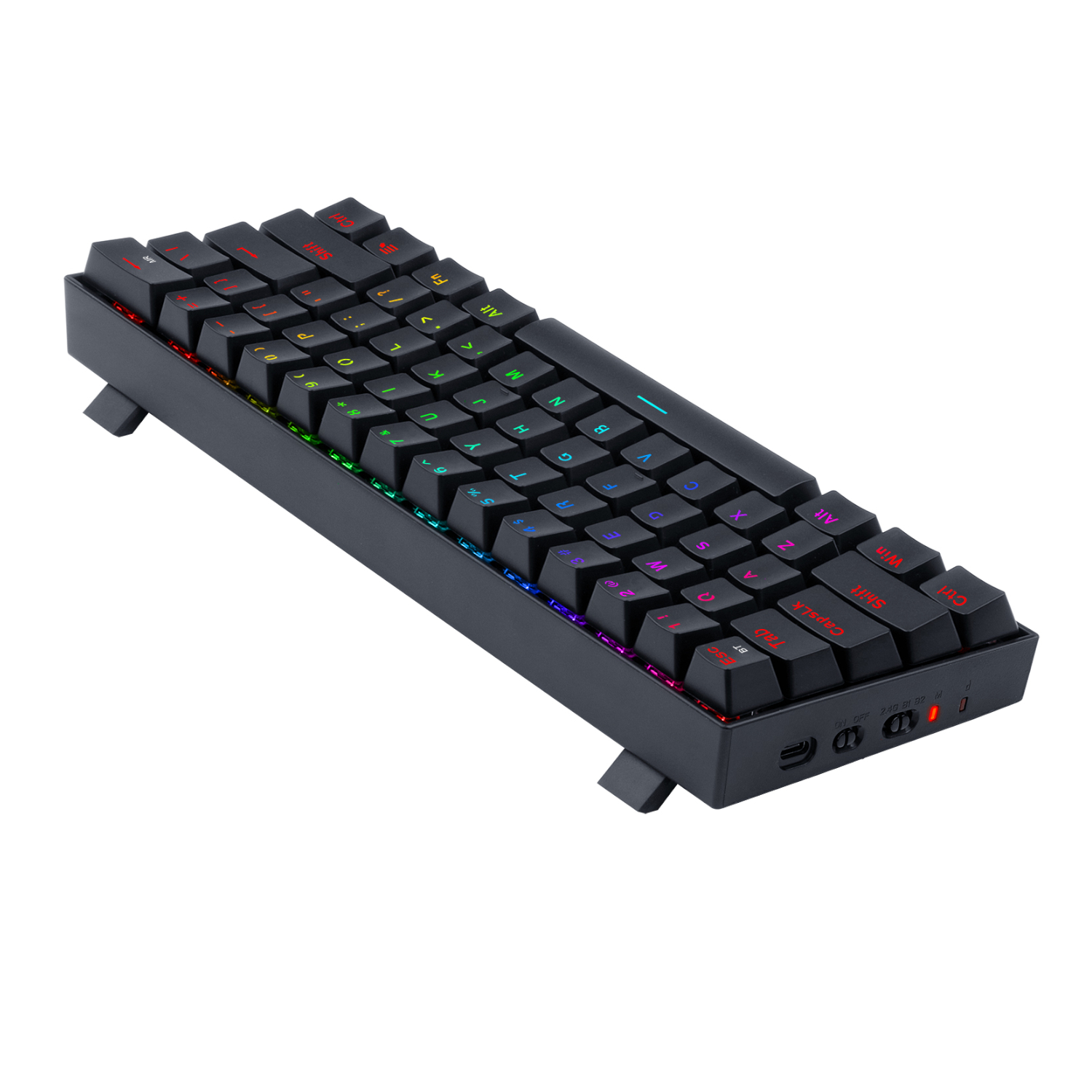 REDRAGON DRACONIC PRO Mechanical 61 Key|Bluetooth 5.0|RGB 9 Colour Modes|Rechargable Battery|Type-C Charging Cable Gaming Keyboard - Black - Image 6