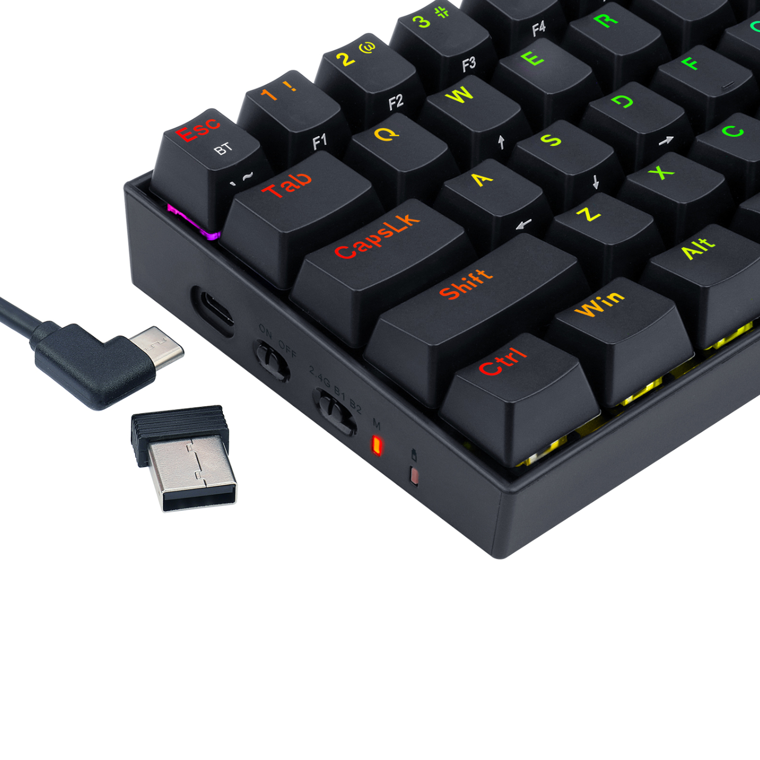REDRAGON DRACONIC PRO Mechanical 61 Key|Bluetooth 5.0|RGB 9 Colour Modes|Rechargable Battery|Type-C Charging Cable Gaming Keyboard - Black - Image 7