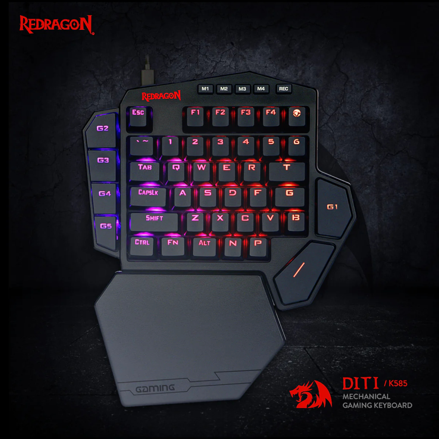 Redragon K585 DITI ELITE PRO RGB 40% Wireless Mechanical Gaming Keyboard - Blue Switches - Image 2